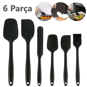 Isıya Dayanıklı Yanmaz Silikon Spatula Seti 6 Lı