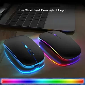 Kablosuz Fare Wireless Mouse 4 Tuşlu Sessiz Şarj Edilebilir Dpı Kontrol