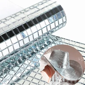 Kare Kendinden Yapışkanlı Aynalı Mozaik Dekor Taşları Disko Taşı Panel 30 x 30 Cm Gümüş