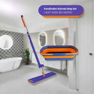 Kovalı Otomatik Sıkma Mekanizmalı Sihirli Mop