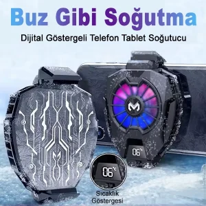 Memo DL05 Dijital Göstergeli Telefon Tablet Soğutucu Gamer Oyuncu Radyatör Soğutma Fanı