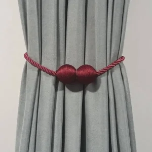 Örgülü Mıknatıslı Perde Mandalı Tokası Bordo