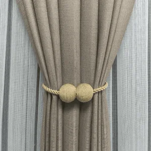 Örgülü Mıknatıslı Perde Mandalı Tokası Gold