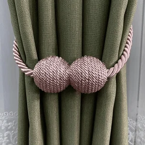 Örgülü Mıknatıslı Perde Mandalı Tokası Pembe