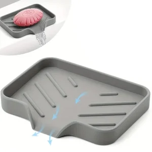 Silikon Su Giderli Mutfak Banyo Vantuzlu Esnek Sabunluk