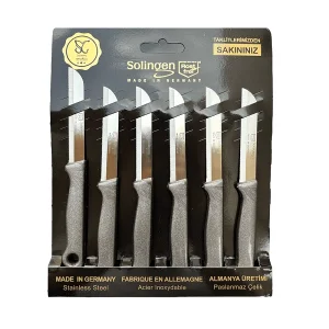 Solingen 6 Lı Tırtıklı Meyve Sebze Bıçağı Gri