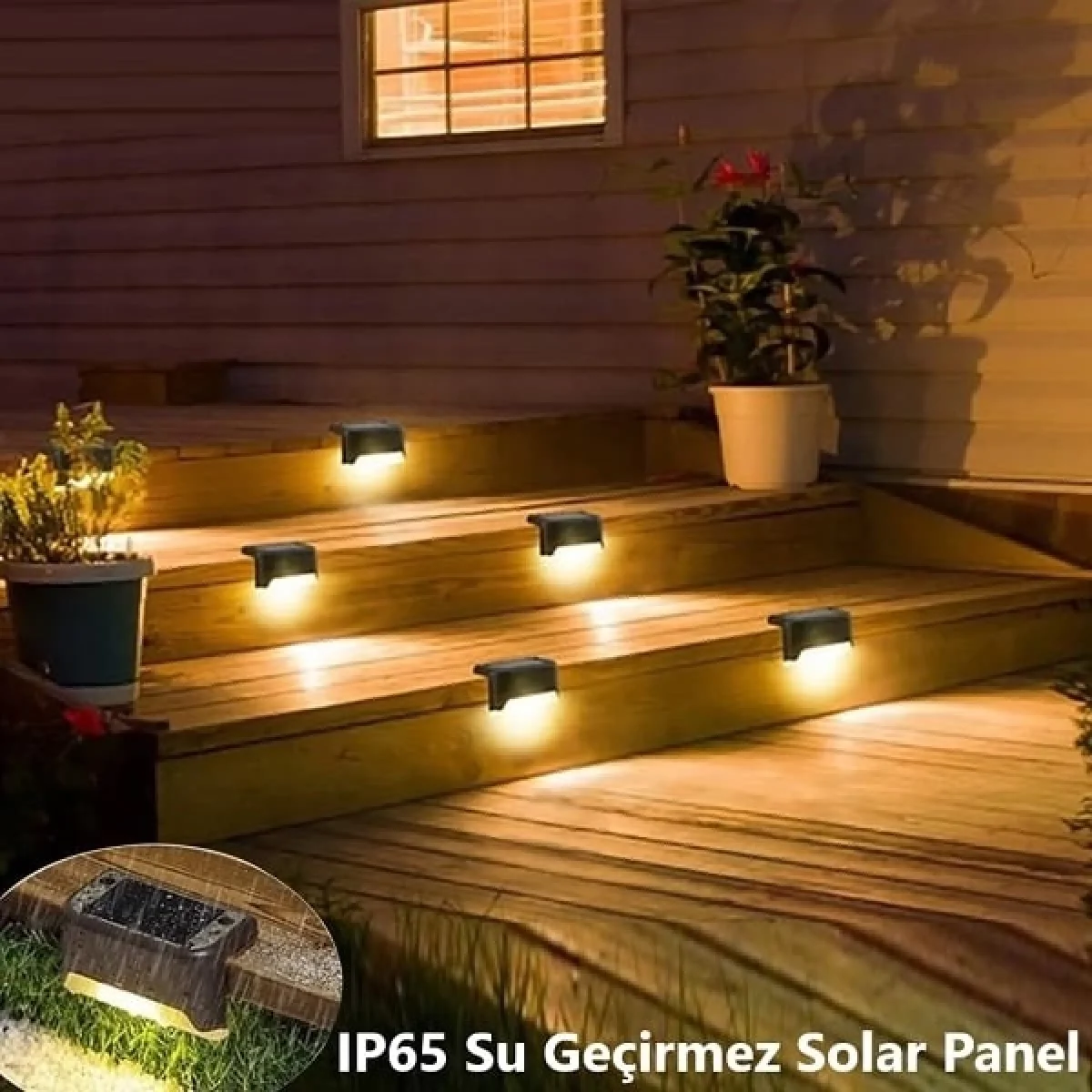 1 Adet Köşebent Merdiven Veranda Solar Led Lamba