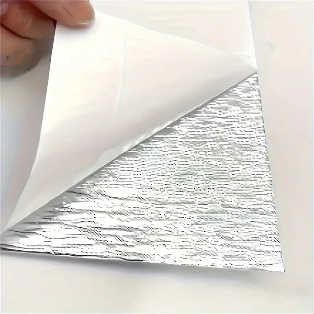 10 Adet Beyaz Mermer Desenli Alüminyum Duvar Köpük Sticker 30 x 30 Cm