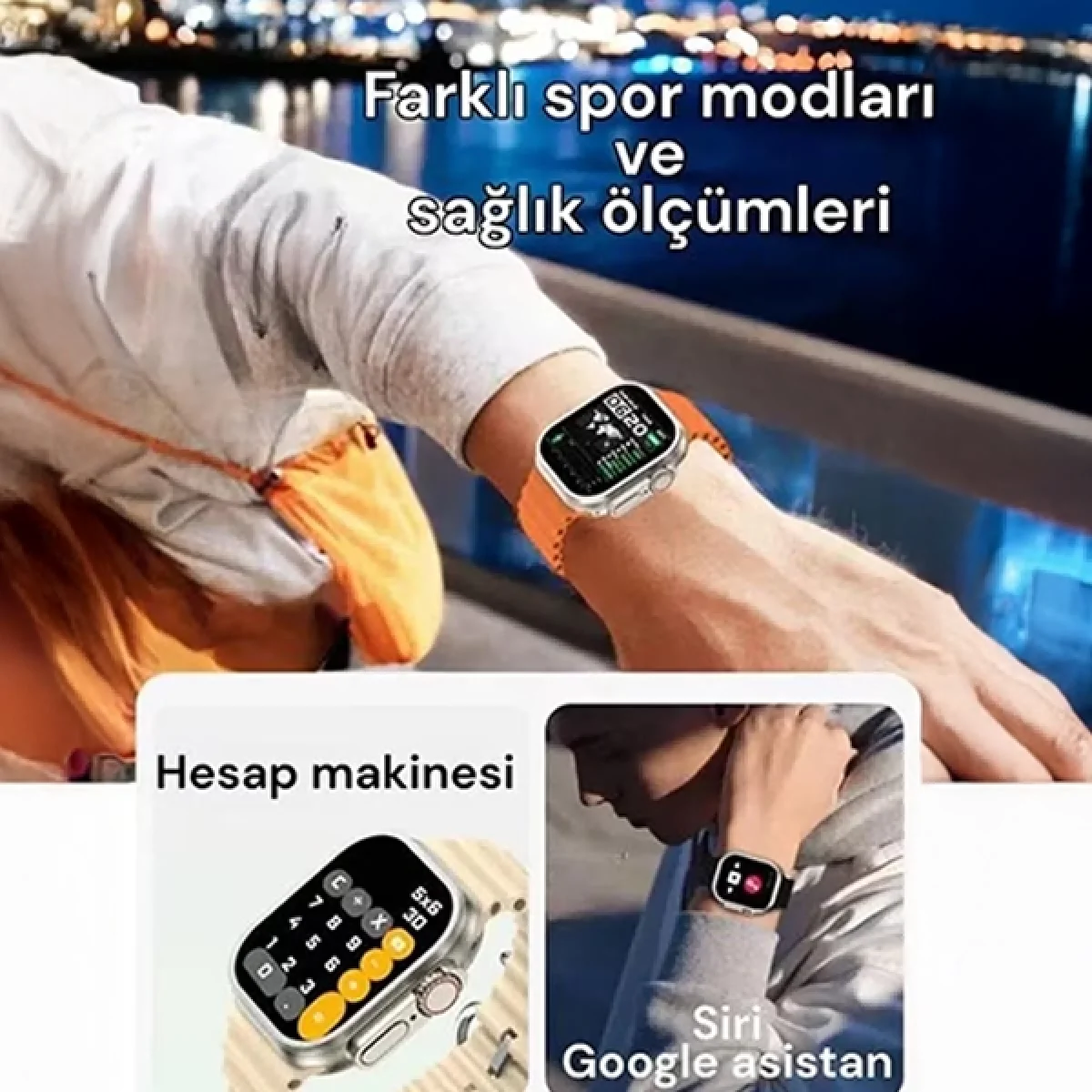 10 Kordonlu Ultra 10 Akıllı Saat Yüksek Çözünürlük Ekran Kaliteli Hoparlör Mikrofon 49 Mm