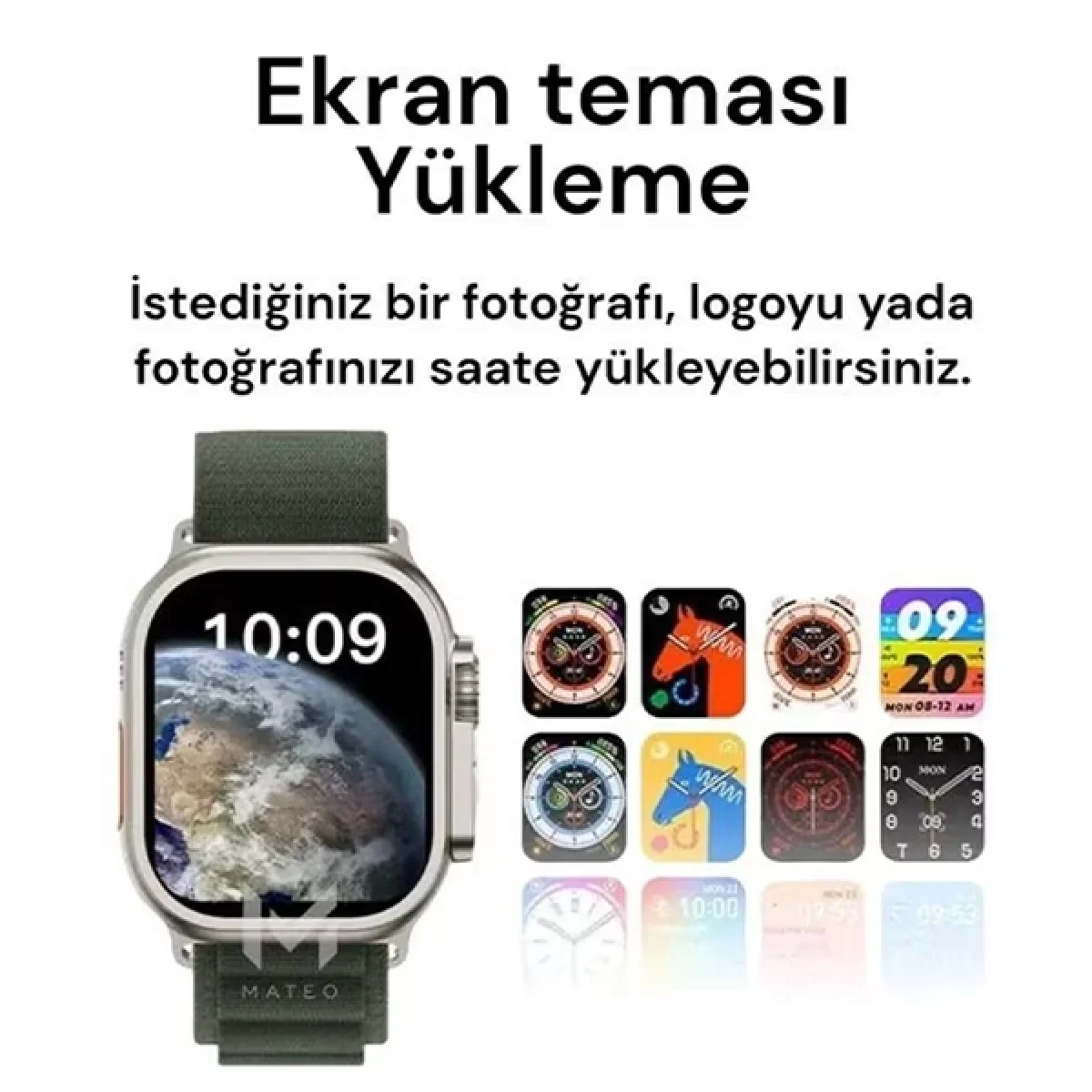 10 Kordonlu Ultra 10 Akıllı Saat Yüksek Çözünürlük Ekran Kaliteli Hoparlör Mikrofon 49 Mm