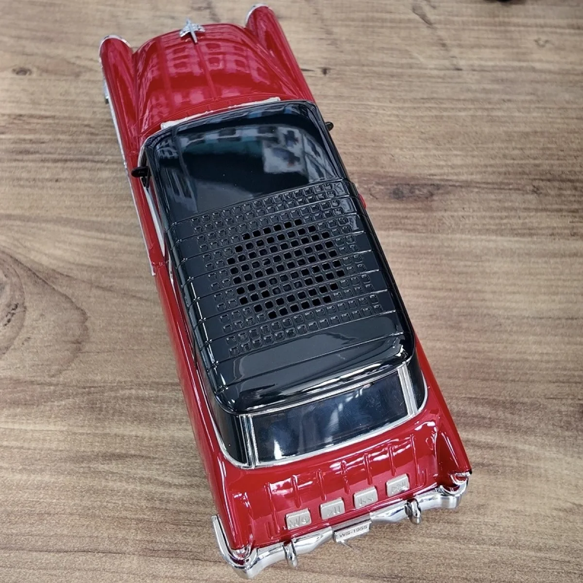 1955 Model Klasik Araba Bluetooth Hoparlör Speaker 10 Watt Fm Radyo Sd Kart USB Kırmızı