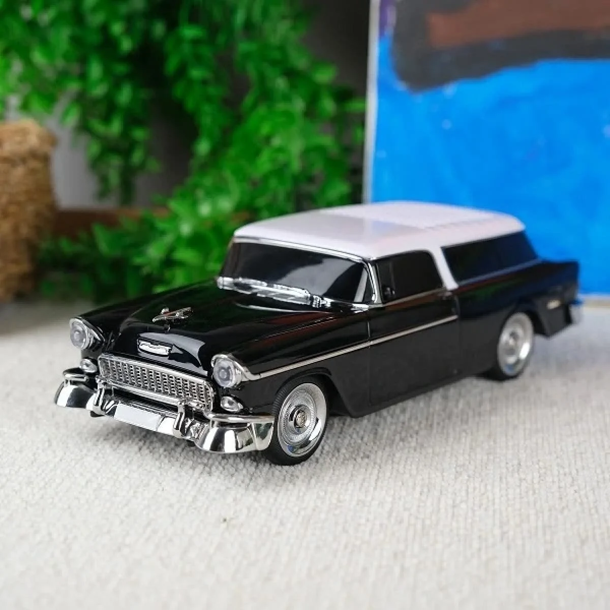 1955 Model Klasik Araba Bluetooth Hoparlör Speaker 10 Watt Fm Radyo Sd Kart USB Siyah