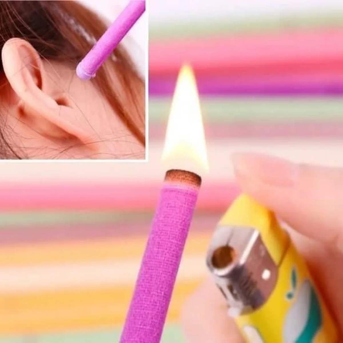 2 Li Renkli Kulak Temizleme Mumu