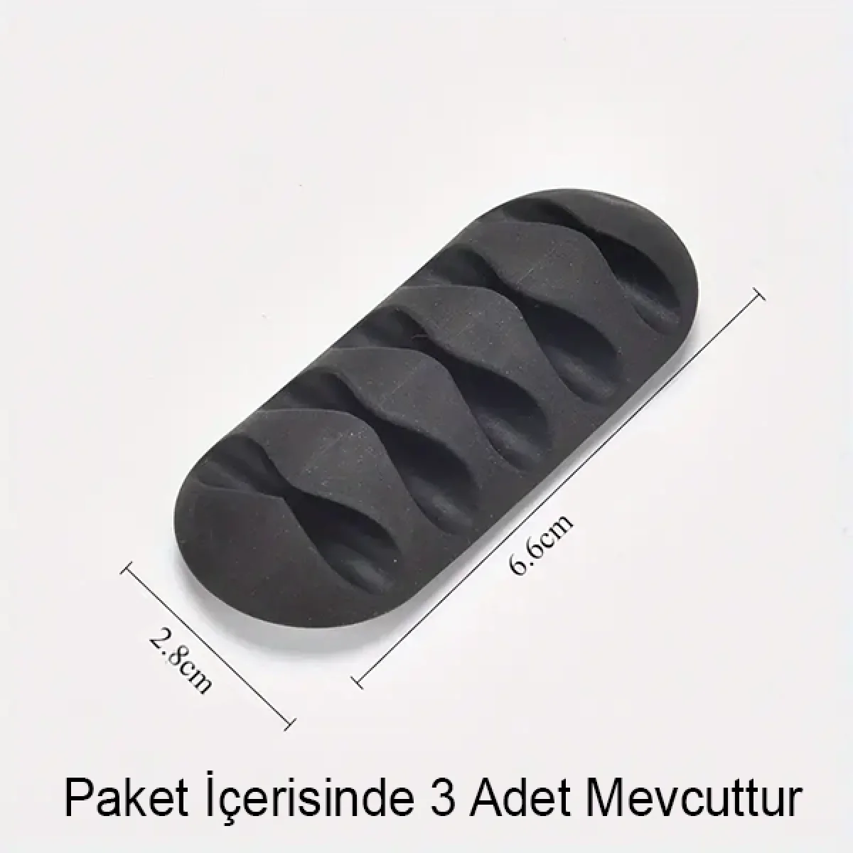 3 Adet 5 Kanallı Siyah Kablo Tutucu Masaüstü Kablo Düzenleyici