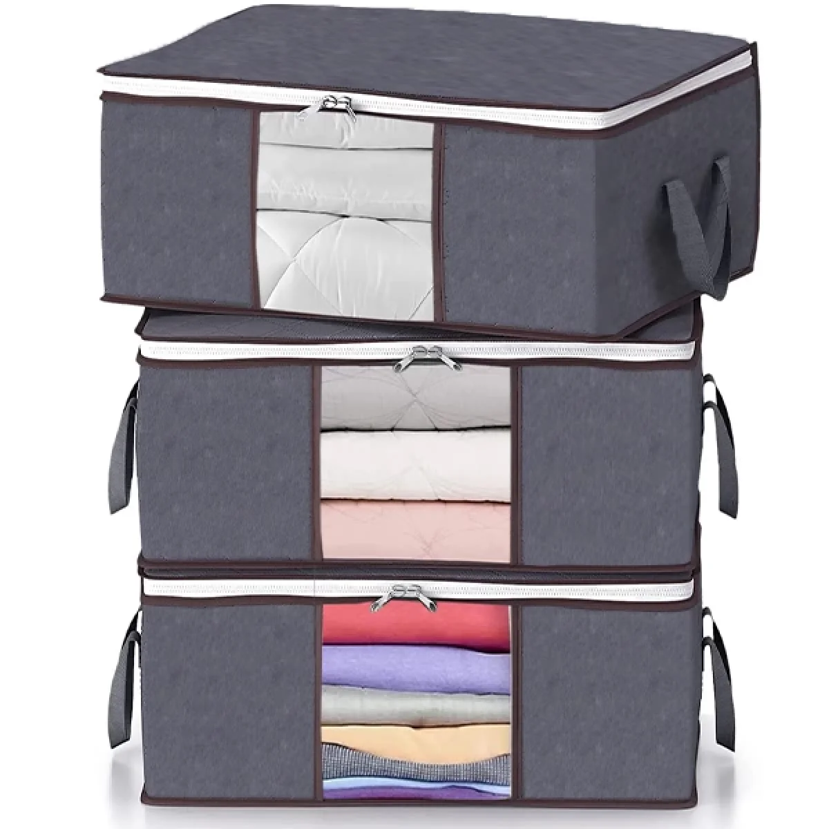 3 Adet Pencereli Kazak Hurcu 45 x 40 x 30 Cm