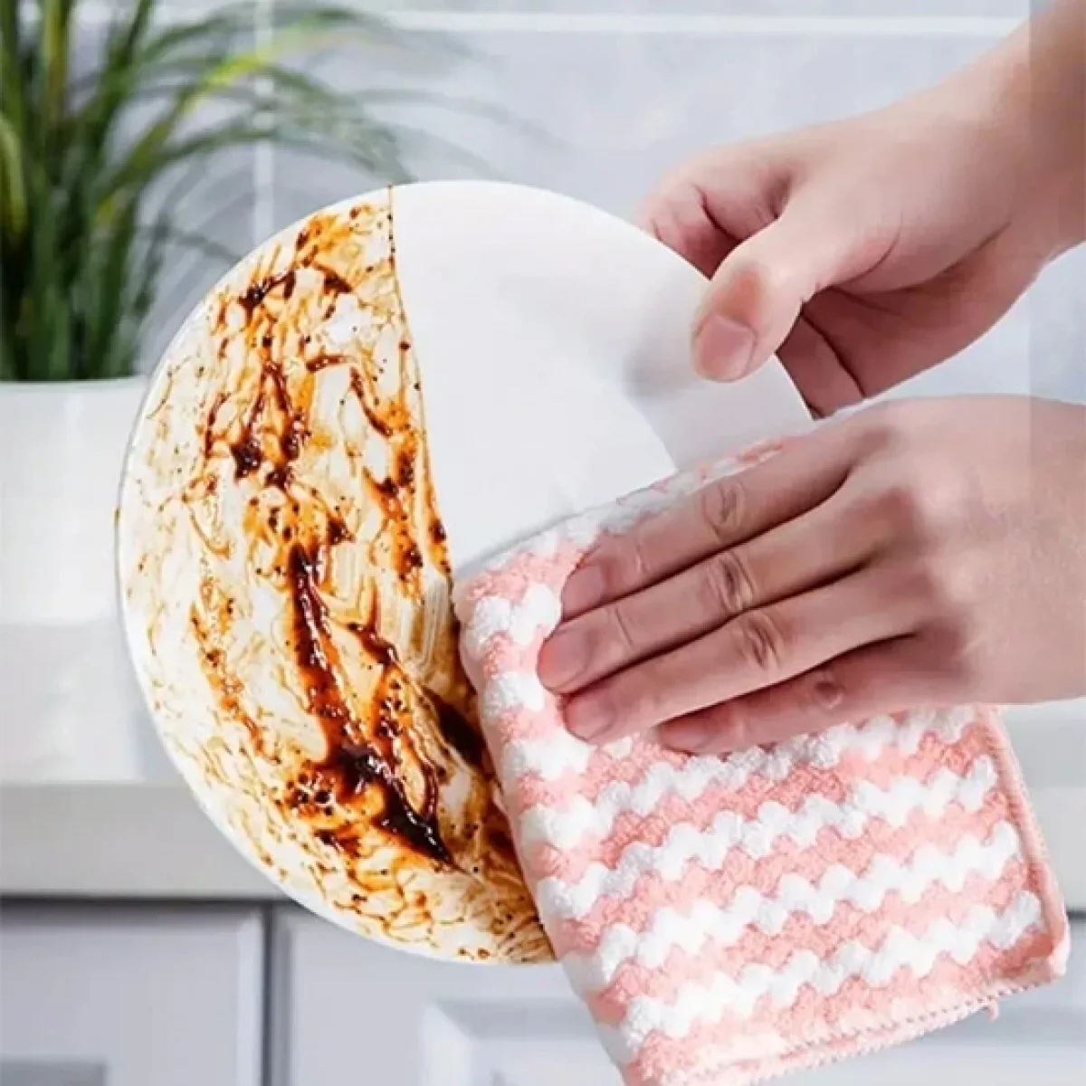 3 Adet Pofuduk Pamuklu Mutfak Bezi 28 x 28 Cm