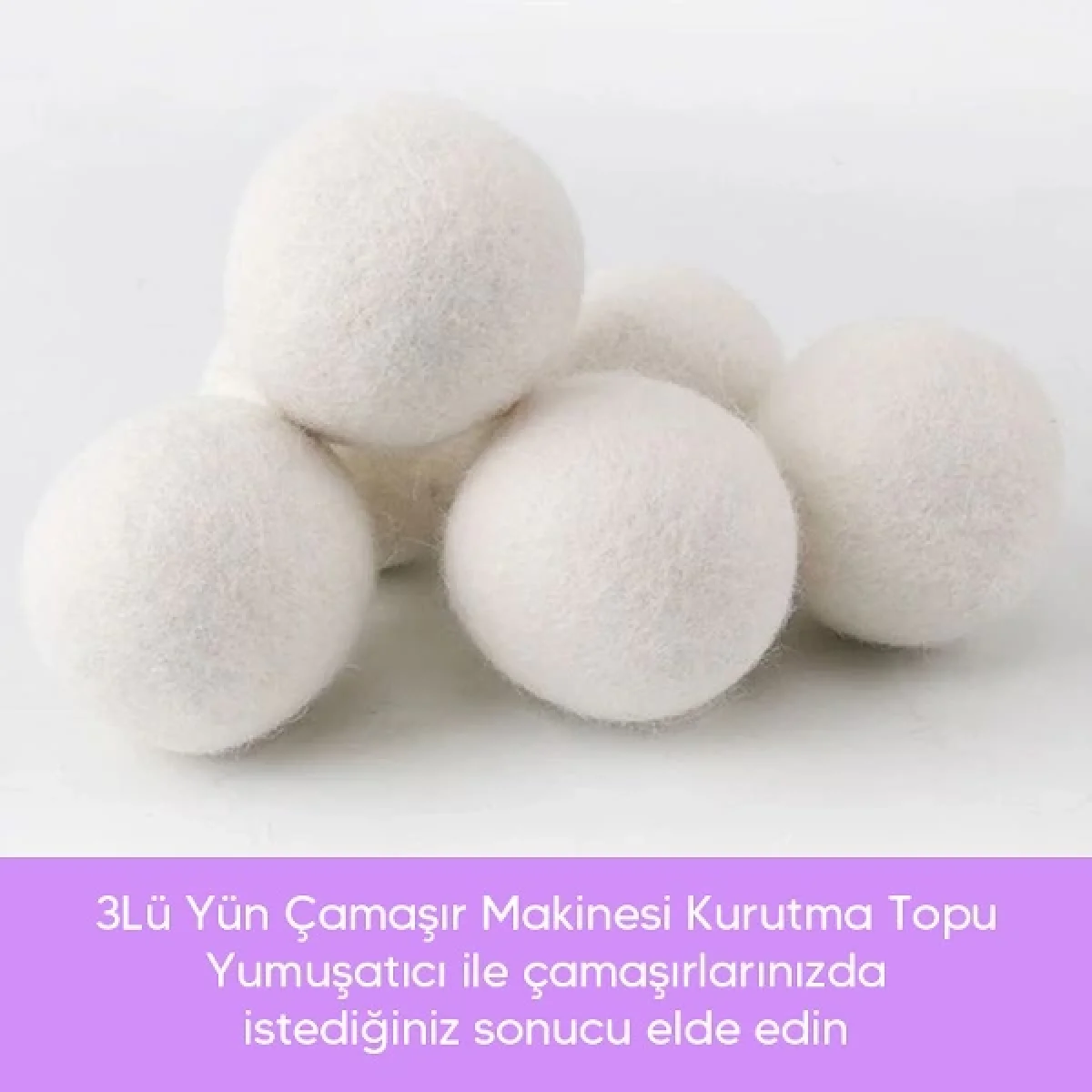 3Lü Yün Çamaşır Makinesi Kurutma Topu Yumuşatıcı