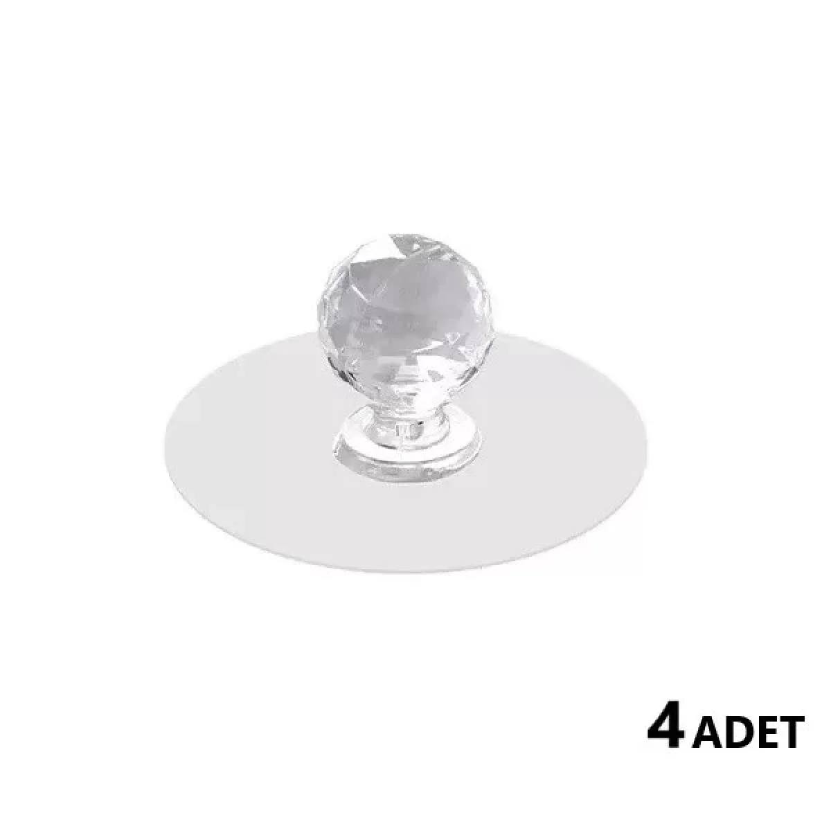 4 Adet Çok Amaçlı Yapışkan Kristal Tutacak Kulp