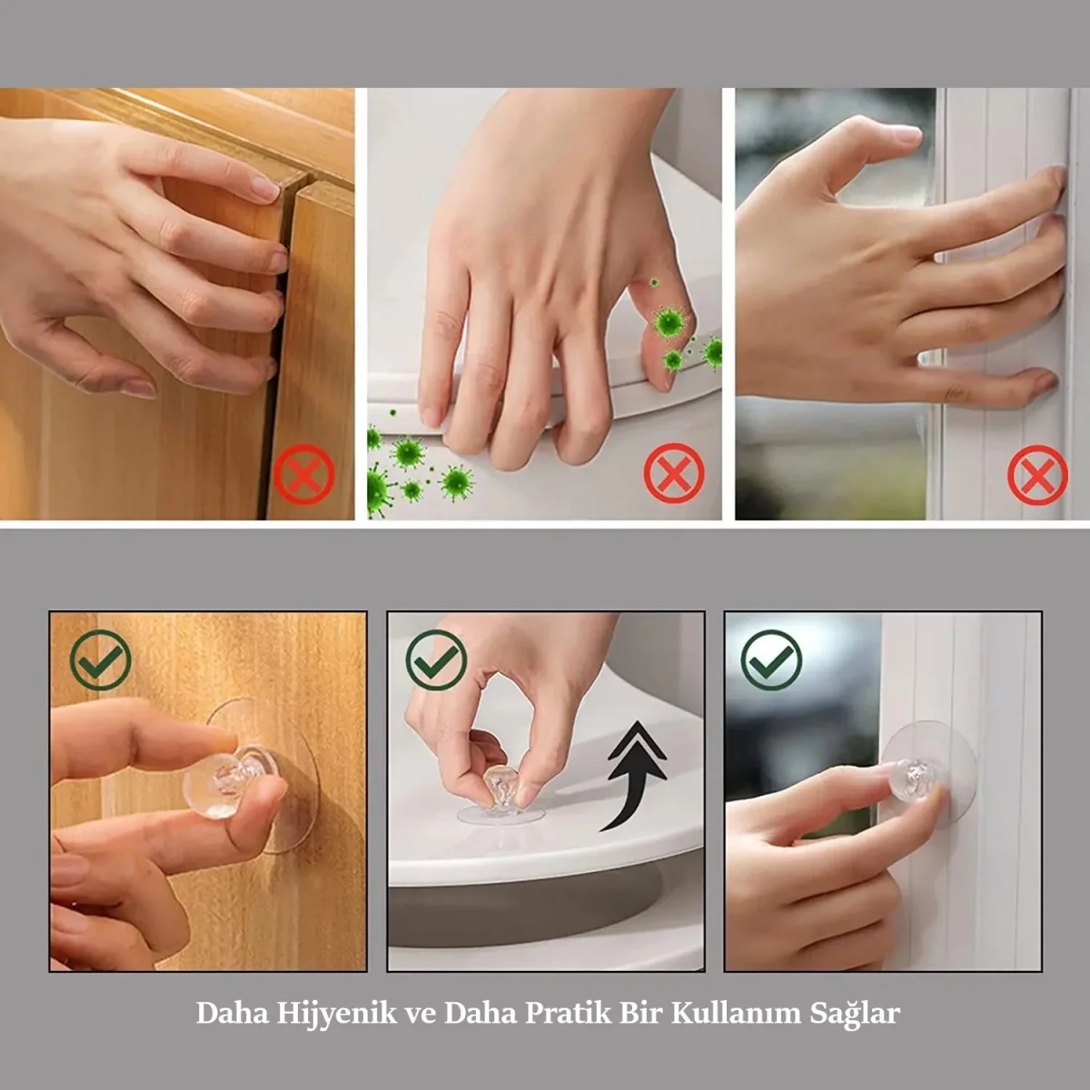 4 Adet Çok Amaçlı Yapışkan Kristal Tutacak Kulp