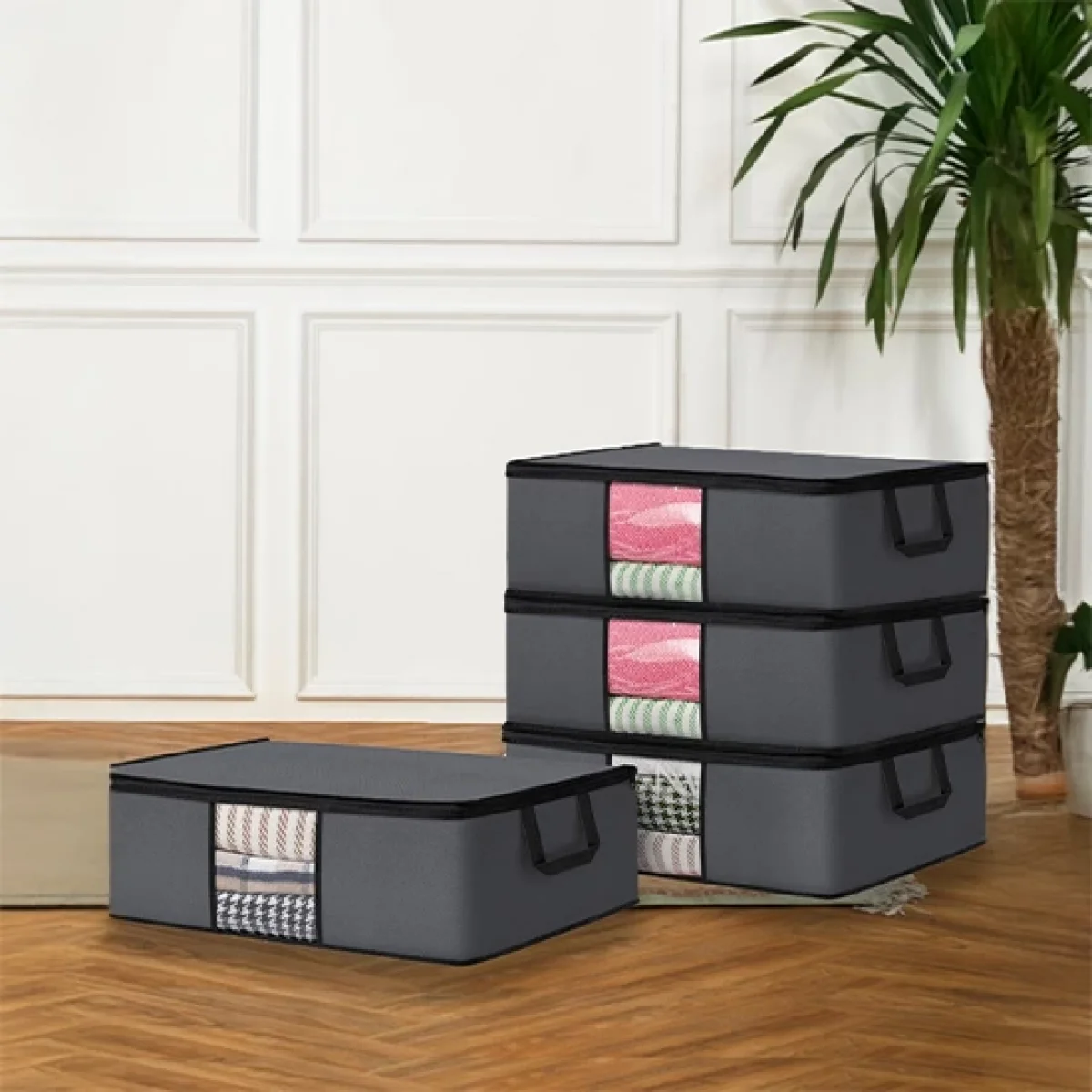 4 Adet Mega Boy Baza Altı Hurç 66 x 45 x 24 Cm