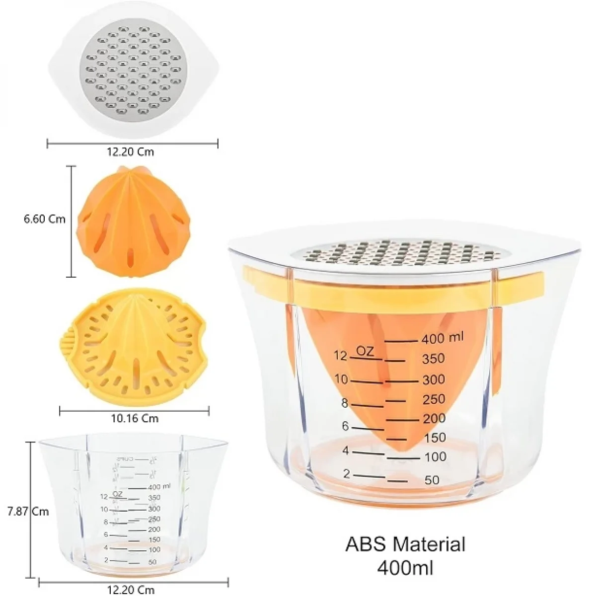 4 In 1 Rendeli Ölçü Hazneli Limon Portakal Sıkacağı