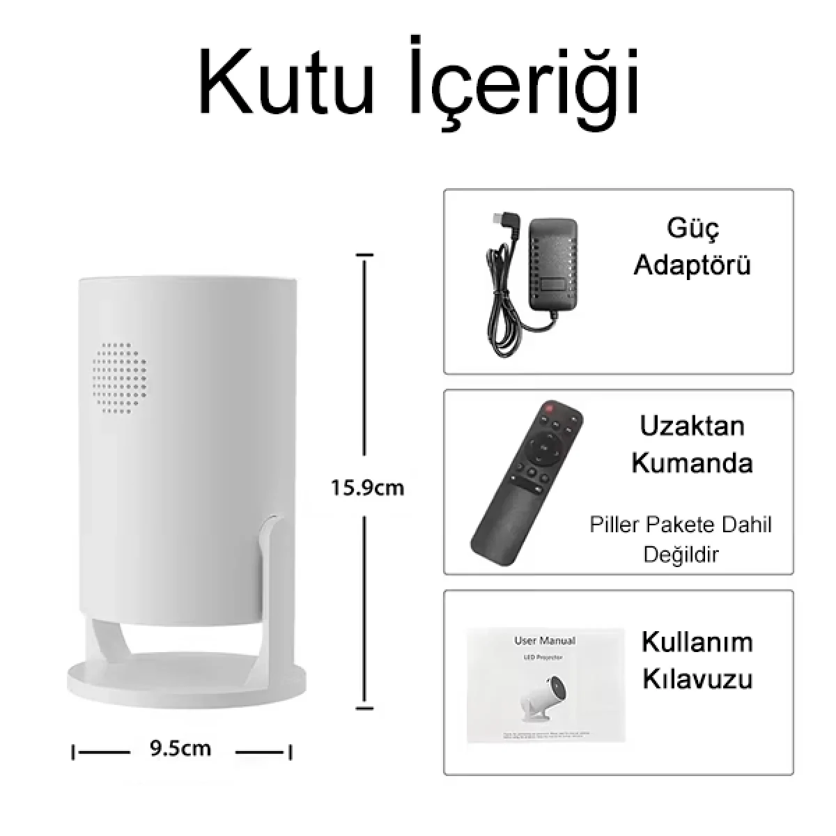 4K 1080P Taşınabilir Sinema Projektörü Ev Sineması Bluetooth Android Projeksiyon Cihazı