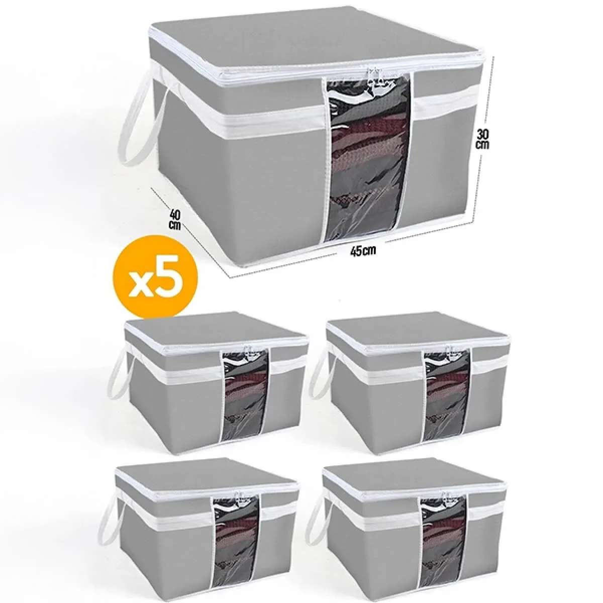 5 Adet Pencereli Kazak Hurcu 45 x 40 x 30 Cm