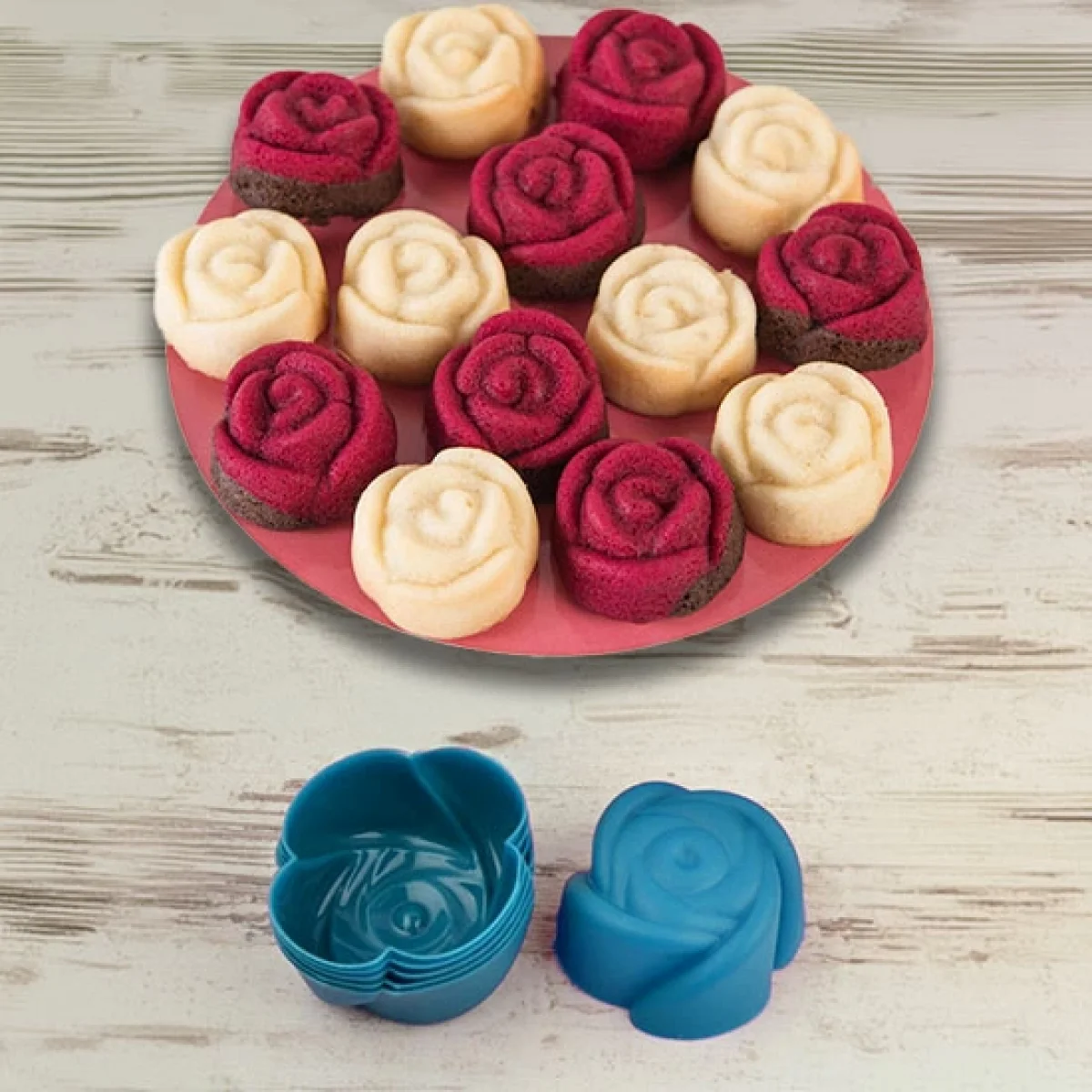 6 Lı Mini Silikon Gül Muffin Kek Kalıbı