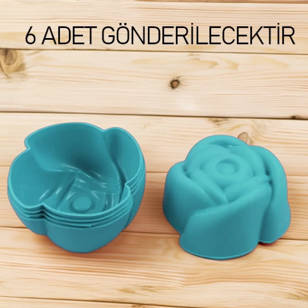 6 Lı Mini Silikon Gül Muffin Kek Kalıbı