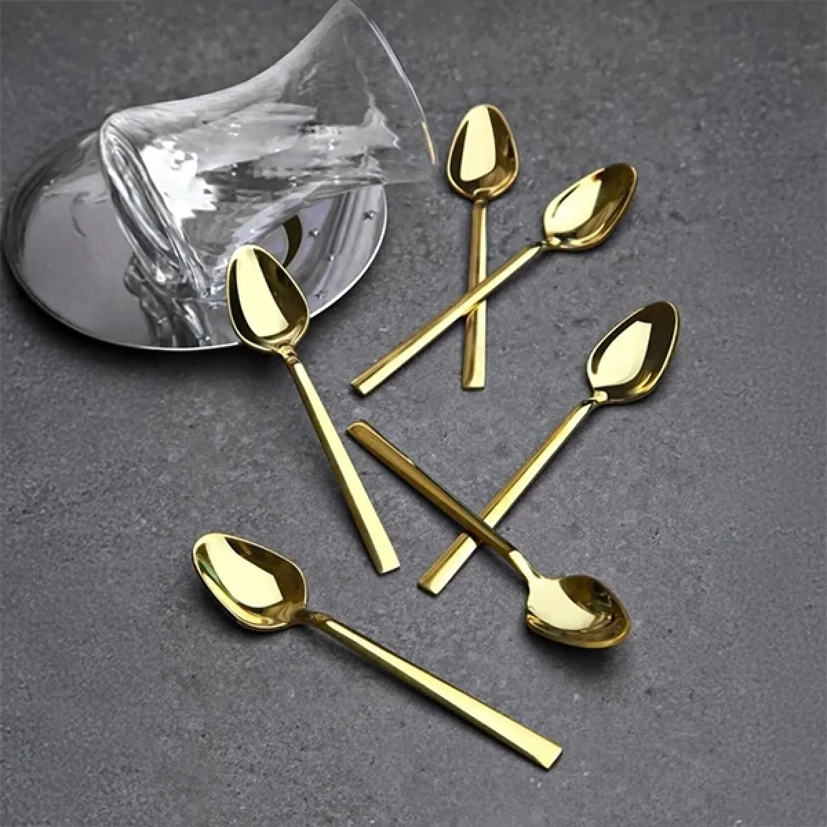 6 Lı Sude Klasik Çay Kaşığı Gold