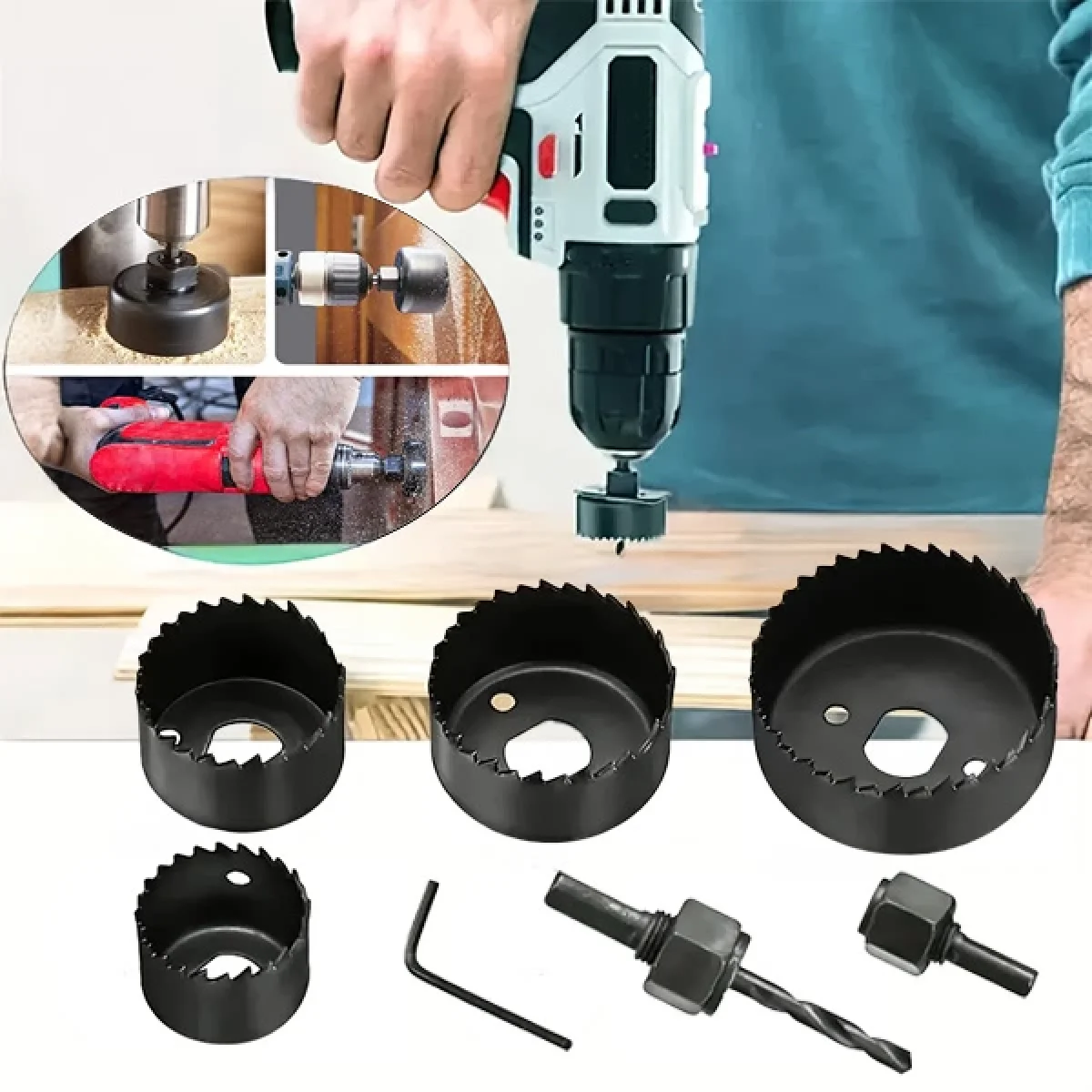 6 Parça Buat Açma Seti Panç Seti Yuvarlak Delik Açma Seti