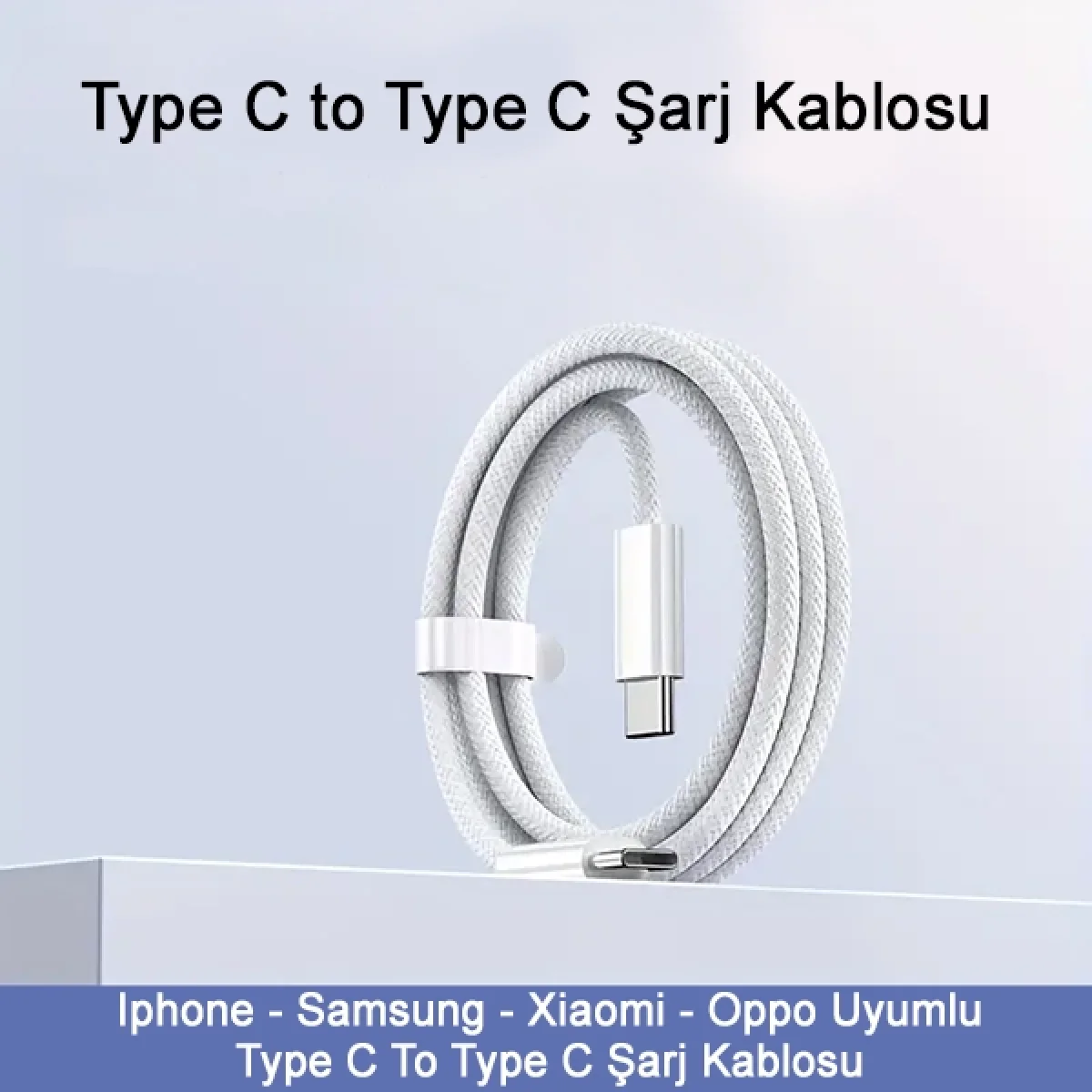 60W Destekli Iphone Samsung Xiaomi Oppo Uyumlu Type C To Type C Hızlı Şarj Kablosu 1 Mt