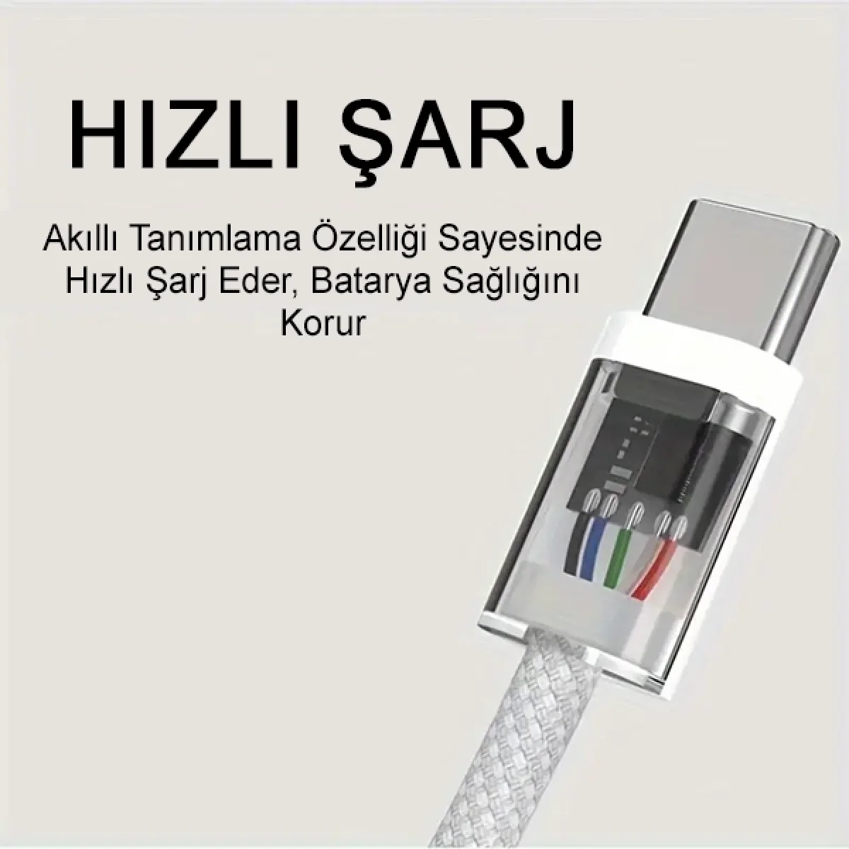 60W Destekli Iphone Samsung Xiaomi Oppo Uyumlu Type C To Type C Hızlı Şarj Kablosu 1 Mt