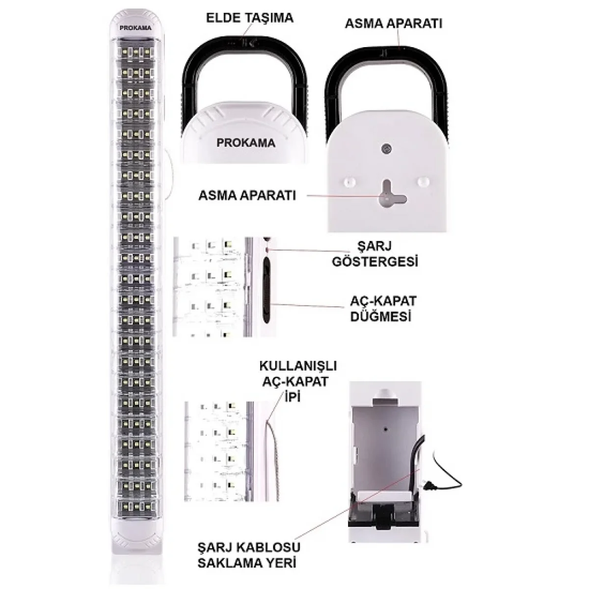 69 Ledli Şarjlı Işıldak Acil Durum Fener Lamba