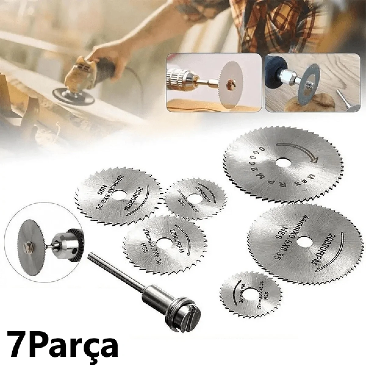 7 Parça Mini Testere Bıçak Ahşap Alüminyum Kesici