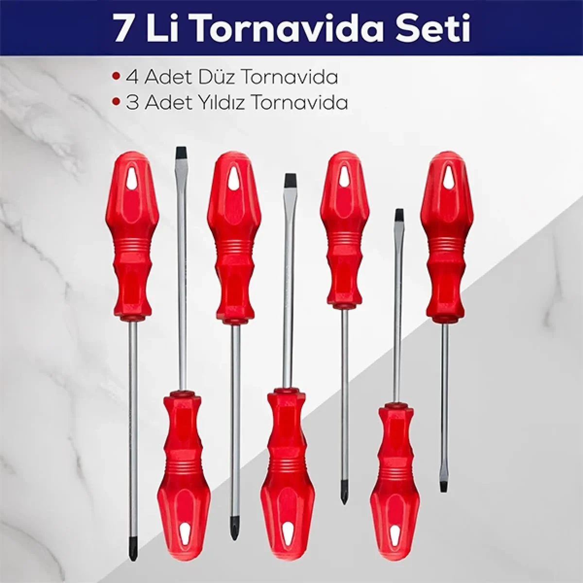 7 Parça Yüksek Kaliteli Tornavida Seti Sağlam ve Kulanışlı Tornavida Seti