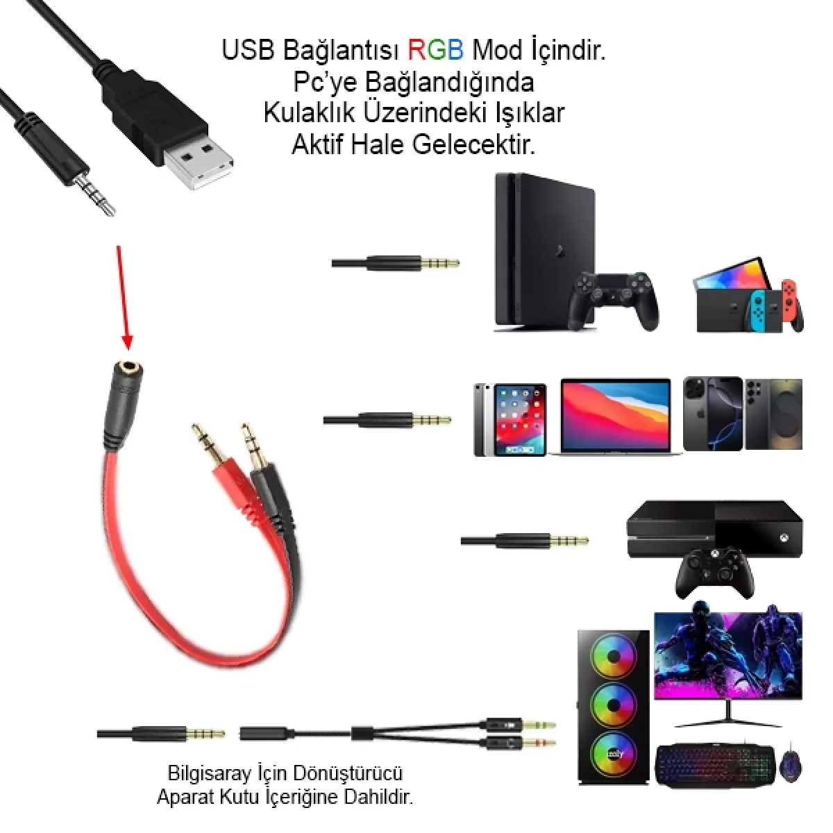 9D Led Işıklı Pro Oyuncu Kulaklığı Gaming Kulaklık Kulak Üstü Kafa Üstü Kulaklık