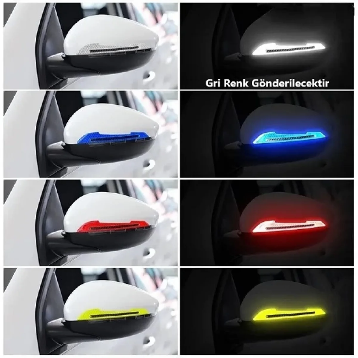 Araba Ayna Çarpma Koruyucu Reflektif Şerit Gri