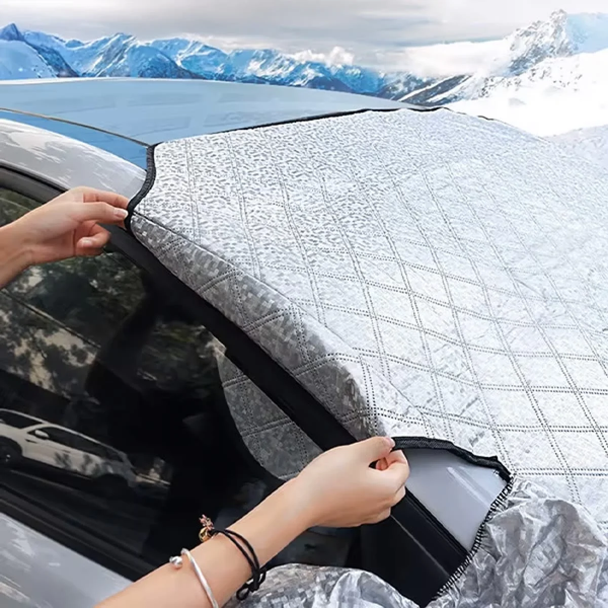 Araç Ön Cam Buzlanma Önleyici Kar Örtüsü Kalın