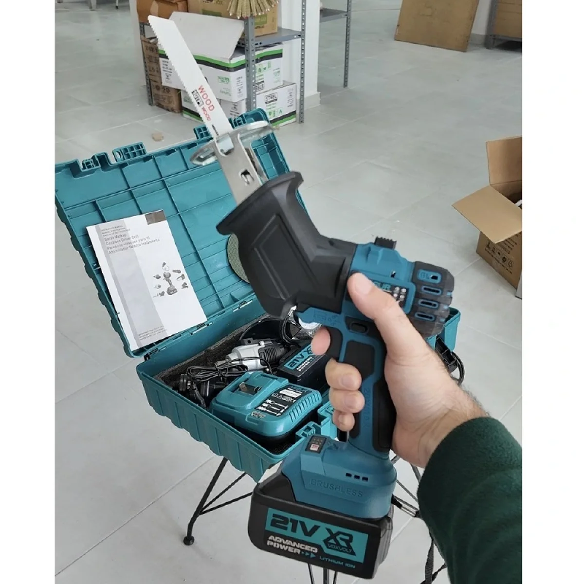 Assur 21v 6 Başlıklı Set Taşlama Somun Sıkma Tilki Kuyruğu Dal Budama Vidalama Lastik Şişirme Pompası