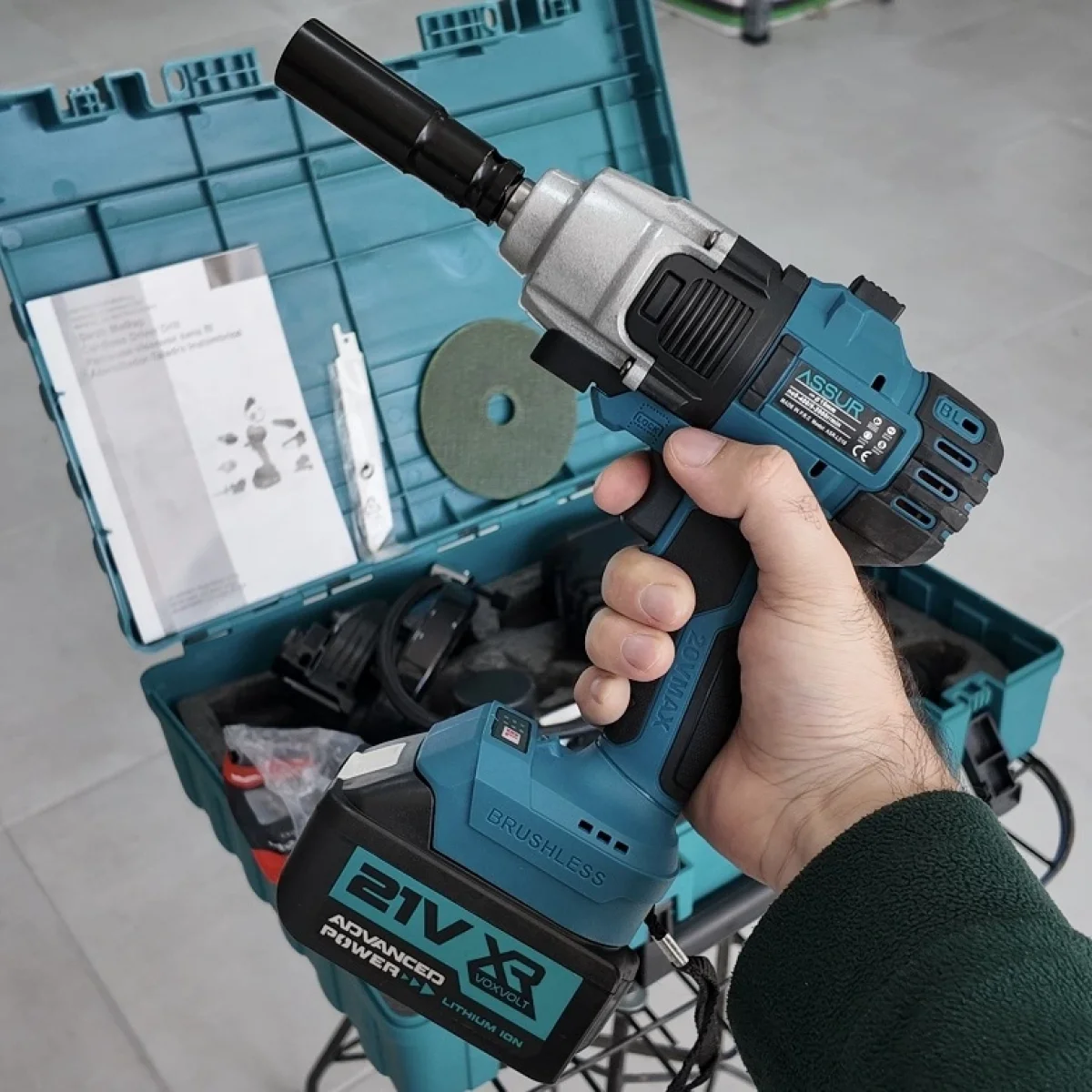 Assur 21v 6 Başlıklı Set Taşlama Somun Sıkma Tilki Kuyruğu Dal Budama Vidalama Lastik Şişirme Pompası