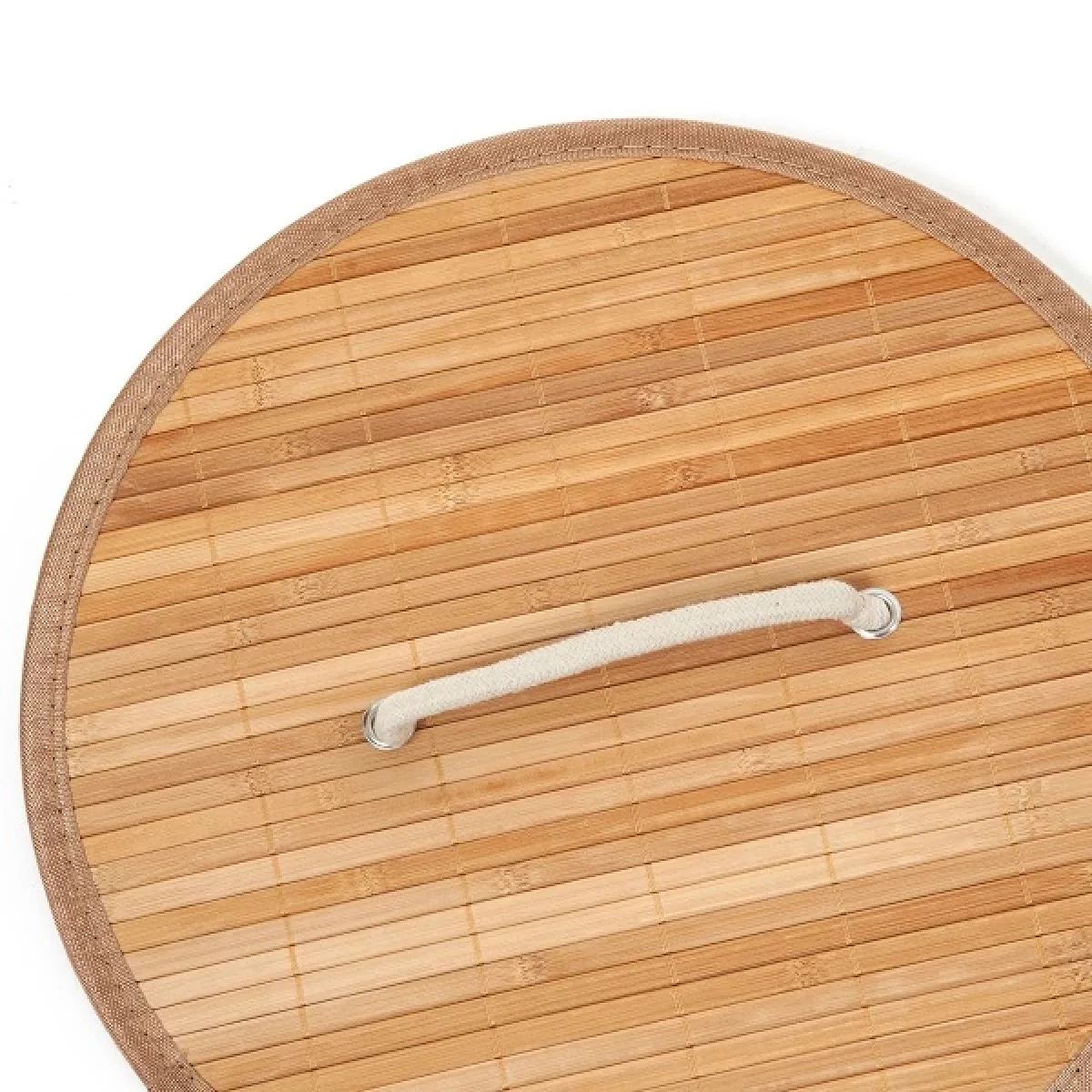 Bambu Çamaşır Sepeti 35x35x49 48 Lt Yuvarlak Bej