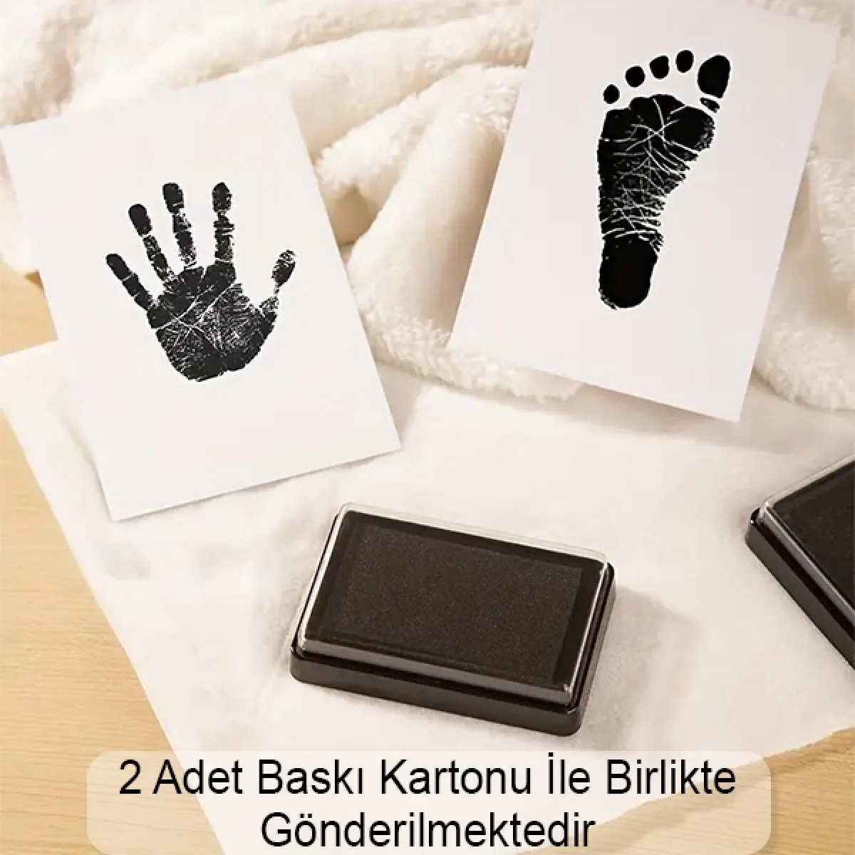 Bebek El veya Ayak İzi Seti Toksik Olmayan Mürekkepsiz Baskı Kiti