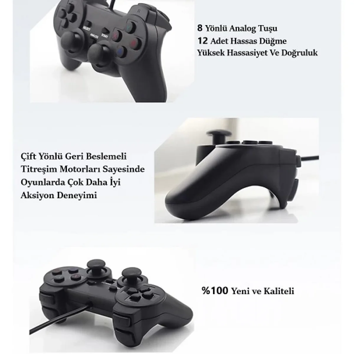 Bilgisayar Pc Usb Oyun Kolu Analog Titreşim