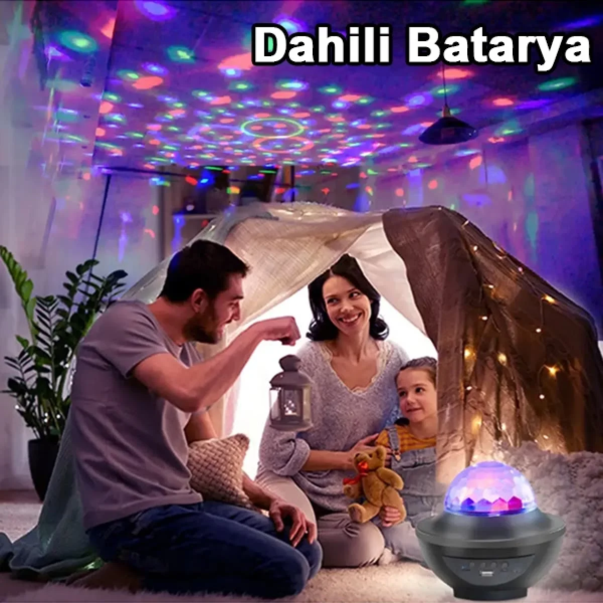 Bluetooth Hoparlör Parti Lambası Projeksiyon Disko Topu