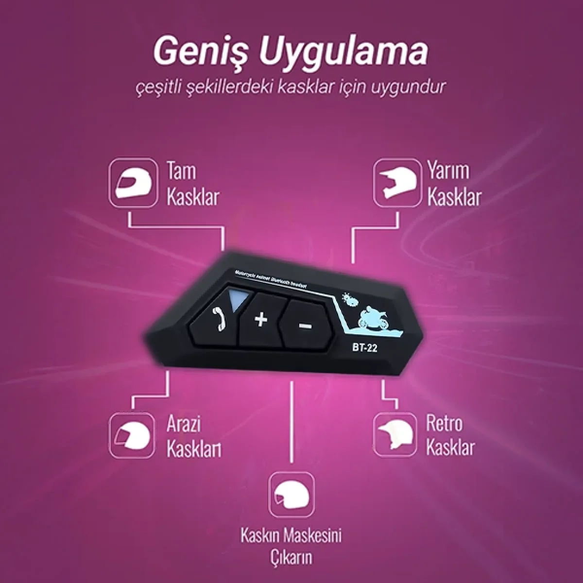 BT22 Motosiklet Kask Kulaklık Intercom Motorsiklet Kulaklığı 5.0 Bluetooth