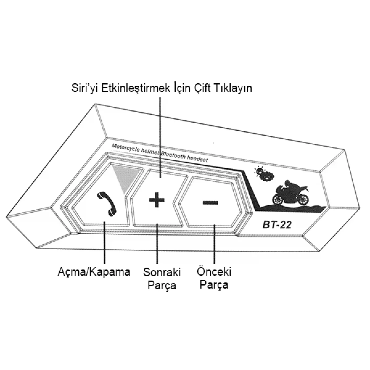 BT22 Motosiklet Kask Kulaklık Intercom Motorsiklet Kulaklığı 5.0 Bluetooth