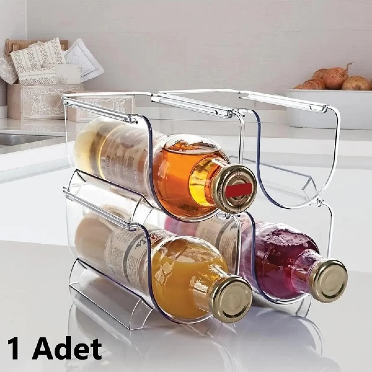 Buzdolabı Düzenleyici Şişe Rafı İç İçe Geçmeli