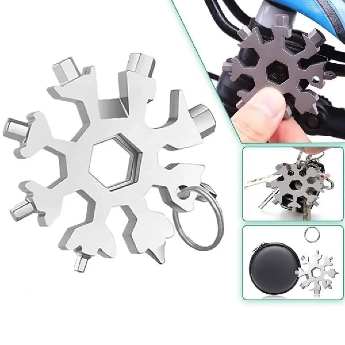 Çok Amaçlı Alyan Tornavida Kar Tanesi Anahtarlık