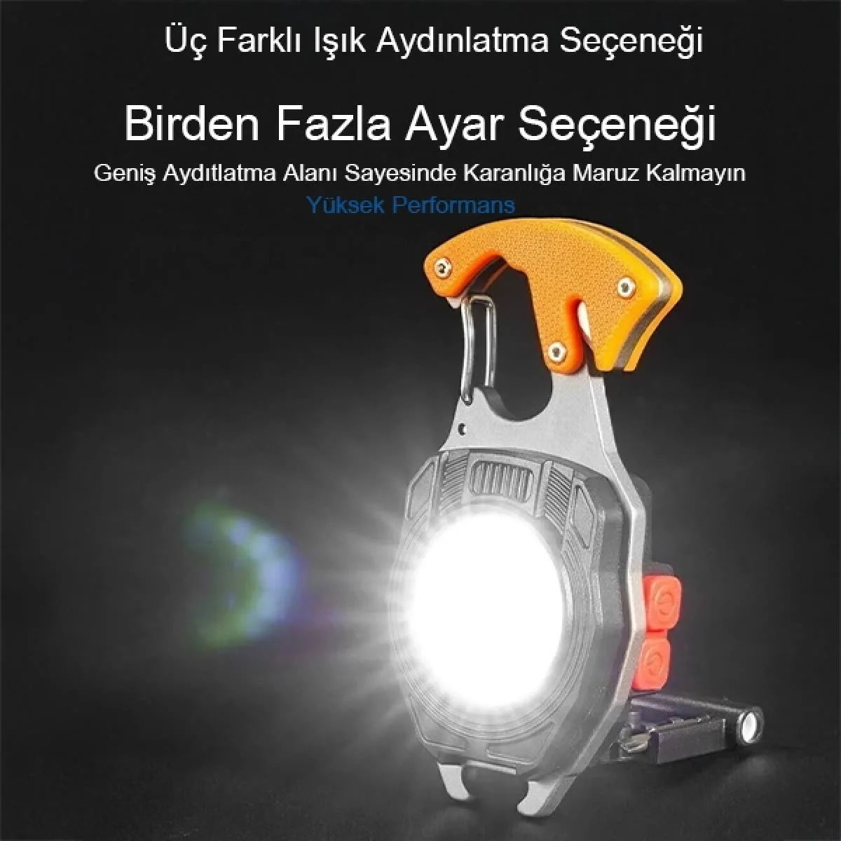 Çok Fonksiyonlu Kamp Feneri Anahtarlık Çakmak